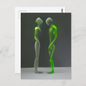 Merkwürdige grüne Menschen Postkarte (Vorne/Hinten)