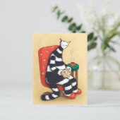 Merkwürdige Katzenkunst Postkarte (Stehend Vorderseite)