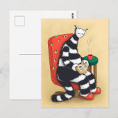 Merkwürdige Katzenkunst Postkarte (Vorne/Hinten)