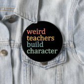 Merkwürdige Lehrer bauen Charakter Retro-Lehrer Button (Beispiel)