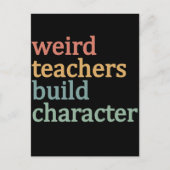 Merkwürdige Lehrer bauen Charakter Retro-Lehrer Postkarte (Vorderseite)