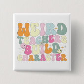 Merkwürdige Lehrer bauen Charakterlehrer Cool Button (Vorderseite)