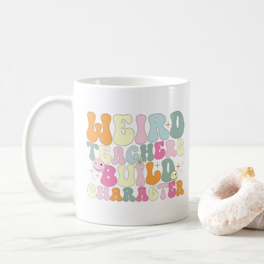 Merkwürdige Lehrer bauen Charakterlehrer Cool Kaffeetasse (Mit Donut)