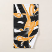 Merkwürdige Medaille verbrannter Bänder, orange we Badhandtuch Set (Handtuch)