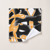 Merkwürdige Medaille verbrannter Bänder, orange we Badhandtuch Set (Waschlappen)