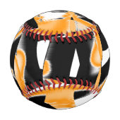 Merkwürdige Medaille verbrannter Bänder, orange we Baseball (Rückseite)