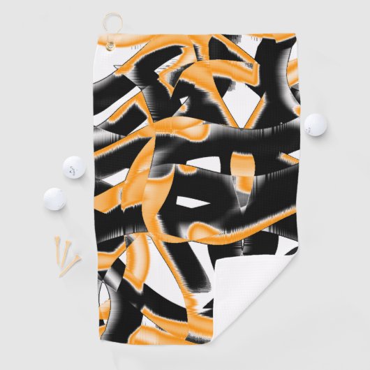 Merkwürdige Medaille verbrannter Bänder, orange we Golfhandtuch (Insitu)