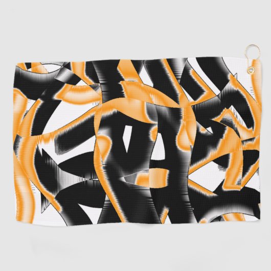 Merkwürdige Medaille verbrannter Bänder, orange we Golfhandtuch (Horizontal)