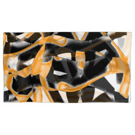 Merkwürdige Medaille verbrannter Bänder, orange we Kissenbezug