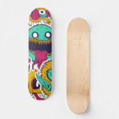 Merkwürdige Monster-Skulls-Muster Skateboard (Vorderseite)