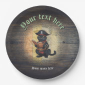 Merkwürdige Piratenkatze entziffert alte Geheimnis Pappteller (Vorderseite)