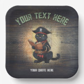 Merkwürdige Piratenkatze entziffert alte Geheimnis Pappteller (Vorderseite)