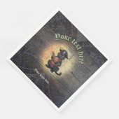 Merkwürdige Piratenkatze entziffert alte Geheimnis Serviette (Ecke)