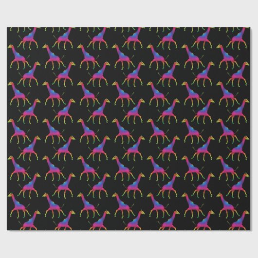 Merkwürdige Psychedelic Giraffe Geschenkpapier (Flach)