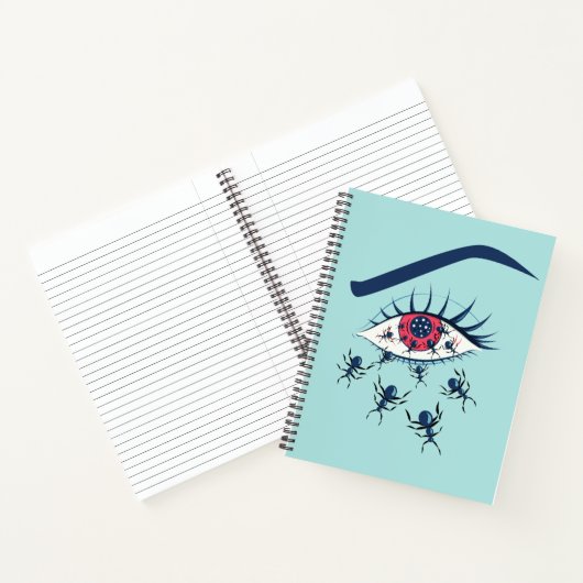 Merkwürdige, rote Augen Kunst mit knackigen Ameise Notizblock (Innenseite)