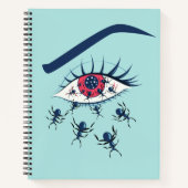 Merkwürdige, rote Augen Kunst mit knackigen Ameise Notizblock (Vorderseite)