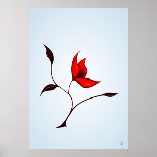 Merkwürdige rote Blume Poster