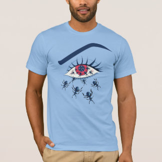Merkwürdige, schwarze Augen mit knackigen Ameisen T-Shirt
