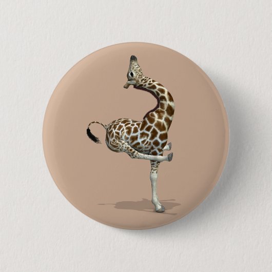 Merkwürdige Sportive Giraffe Button (Vorderseite)