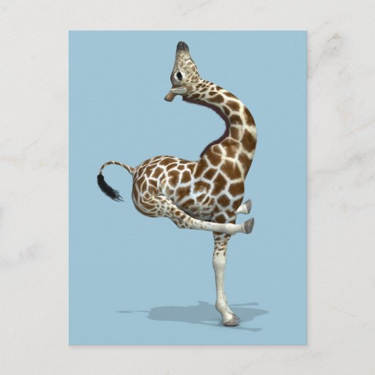 Merkwürdige Sportive Giraffe Postkarte (Vorderseite)