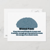 Merkwürdige Tatsache - Atomische Furz Postkarte (Vorne/Hinten)