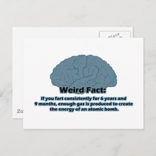 Merkwürdige Tatsache - Atomische Furz Postkarte (Vorne/Hinten)