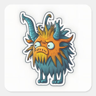 Merkwürdige Tieraufkleber Quadratischer Aufkleber