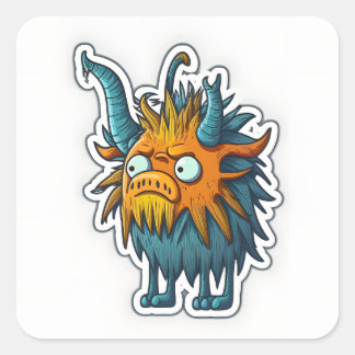 Merkwürdige Tieraufkleber Quadratischer Aufkleber