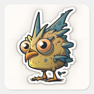 Merkwürdige Tieraufkleber Quadratischer Aufkleber
