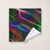 Merkwürdige und abstrakte Verwirrung bunter Kratze Badhandtuch Set (Waschlappen)