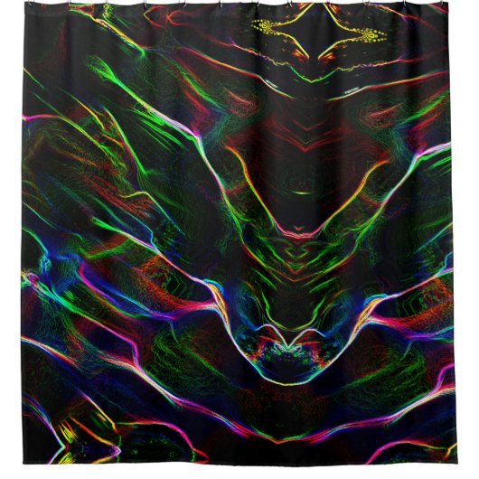 Merkwürdige und abstrakte Verwirrung bunter Kratze Duschvorhang (Vorderseite)