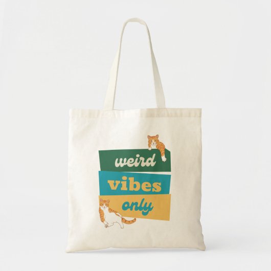 Merkwürdige Vibes nur lustige Meme Cat Tote Bag Tragetasche (Vorne)