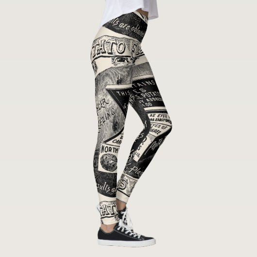 Merkwürdige Vintage Kartoffelanzeige Leggings (Rechts)