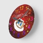 Merkwürdige Weihnachts-Clammy Claus Wall Clock Runde Wanduhr (Winkel)