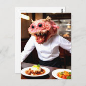 Merkwürdiger Monster-Koch Postkarte (Vorne/Hinten)