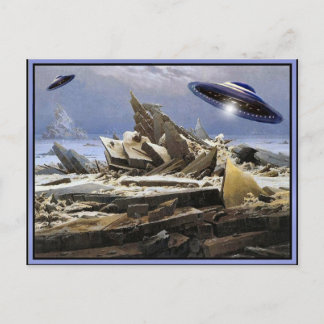 Merkwürdiger Planet - UFO-Besuch Postkarte