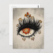 Merkwürdiges Auge der digitalen dunklen Kunst von  Postkarte (Vorne/Hinten)