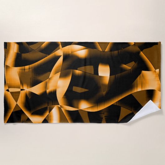 Merkwürdiges Gewirr verbrannter Bänder, orange und Strandtuch (Vorderseite)