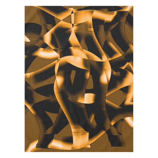 Merkwürdiges Gewirr verbrannter Bänder, orange und Tischdecke (Vorderseite)