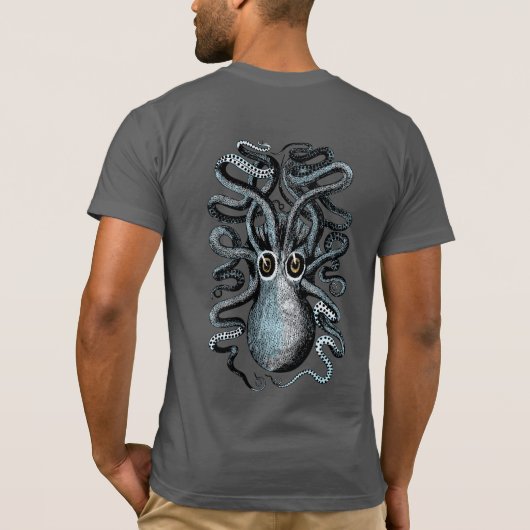 Merkwürdiges Kraken-Seeungeheuer T-Shirt (Rückseite)