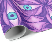 Merkwürdiges Lila Augenmuster Geschenkpapier (Rolleneckpunkt)