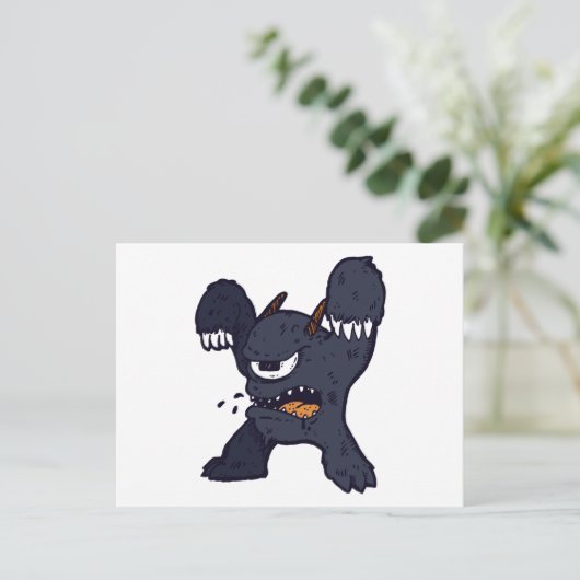 Merkwürdiges Monster Postkarte (Stehend Vorderseite)