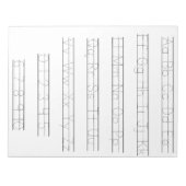 Merkzettel für Alphabet- und Zahlendarstellung Notizblock (Vorderseite)