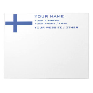 Merkzettel für die finnische Flagge Notizblock