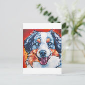 Merle Aussie Postkarte (Stehend Vorderseite)