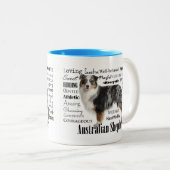 Merle Australian Shepherd Zweifarbige Tasse (VorderseiteRechts)