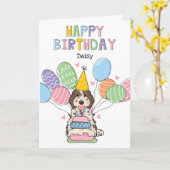 Merle Cockapoo Cavapoo Dog Happy Birthday Karte (Gelbe Blume)