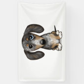 Merle Dapple Dackel Niedliche Dackel Dog Banner (Vertikal)