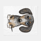 Merle Dapple Dackel Niedliche Dackel Dog Fleecedecke (Vorderseite (Horizontal))