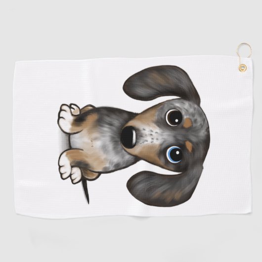 Merle Dapple Dackel Niedliche Dackel Dog Golfhandtuch (Horizontal)